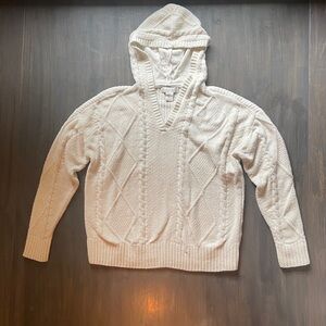 Rachel Zoe Cream V-Neck Cable Knit Sweater